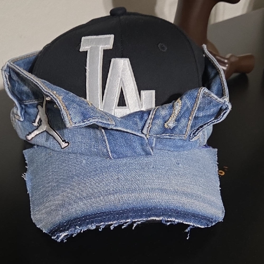 Denim and Black LA Cap